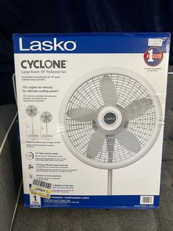 NEW Lasko Cyclone 18” Adjustable Pedestal Fan – 3 Speeds