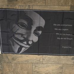 Anonymous Guy Fawkes Mask 3X5' Flag/ Wall Hang