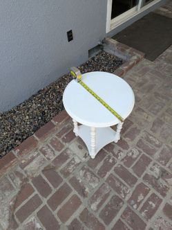 White solid wood side table