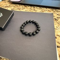 Large Natural Stone Bracelet Obsidian