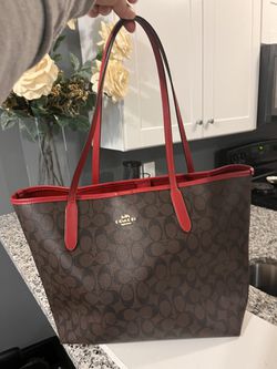 Coach Bags Coach City Tote, Brown/Red