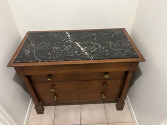 Antique French Empire- Style Walnut Commode (Chest Of Drawers)