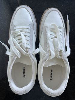 Express Genuine Suede Gum White Shoes/ Sneakers (size 11) Brand New