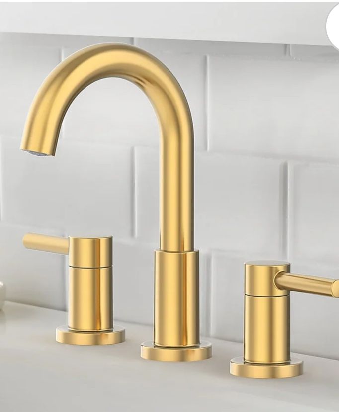 Gold Allen + Roth Modern Bathroom Bath Sink Faucet