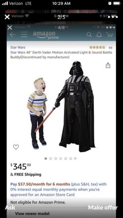 GIANT Talking 48” Star Wars DARTH VADER Battle Buddy
