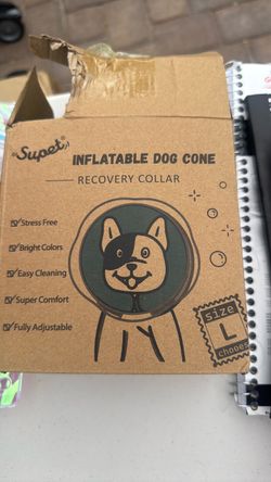 Supet Inflatable Dog Cone Recovery Collar Size L