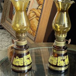 Pair of (2) Vintage Oil Lamps 