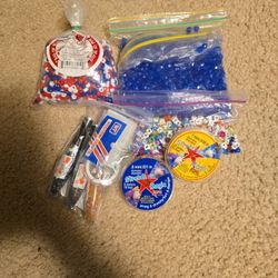 Assortment Of Craft Beads & Elastic Cord 