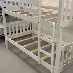 Brand New White Wood Twin BunkBed! 