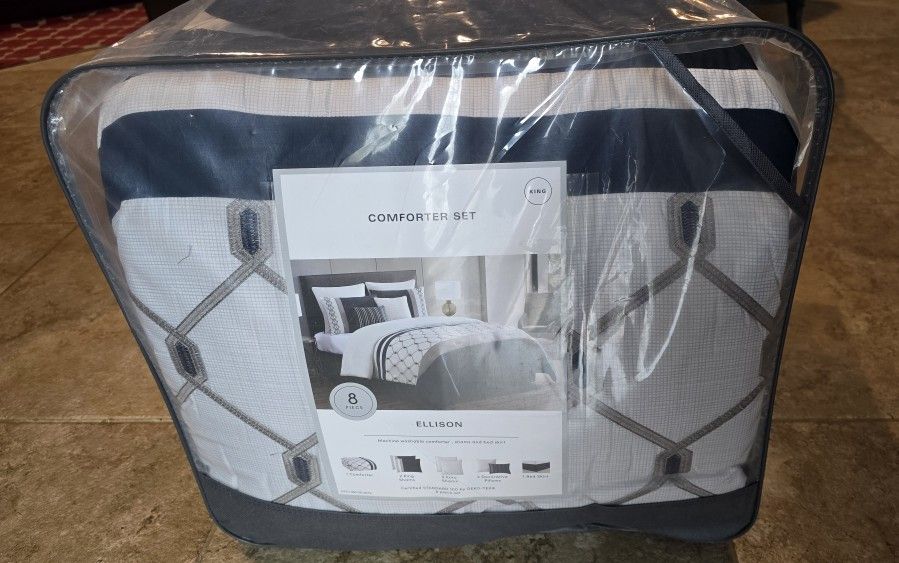 8 Piece King Comforter Bedroom Set NIB