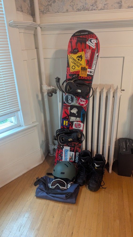 Rome Snowboard With Boots, Bindings And Other Accessories