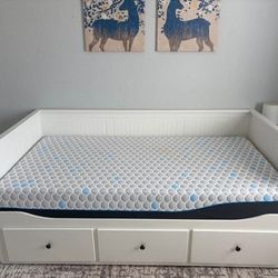 IKEA HEMNES Daybed Frame with 3 Drawers, + 2  Twin Mattresses 