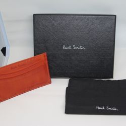 NIB Paul Smith Hand Burnished Leather Card Holder – Tan/Brown (AHXA-1772-W275) 