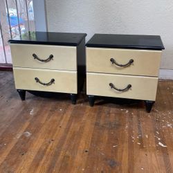 Two Night Stand Nice Style Beautiful Color Two Drawers Each Working Very Good  Good Condition Size H24”. D16.5”  W25”