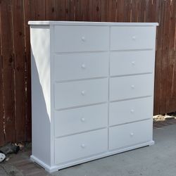 Tall Solid Wood 10 Drawer Dresser 