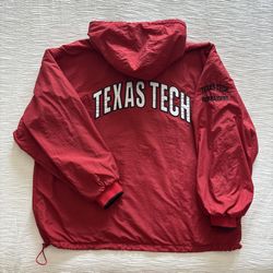 Vintage 90s Red Tech Fleece Mens Heavy Windbreaker Jacket Coat Size XL