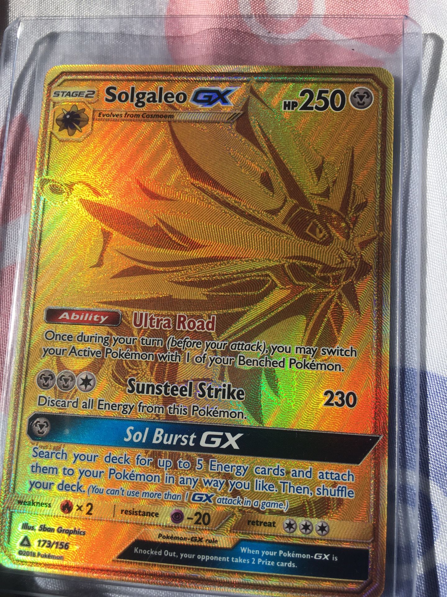Pokmon Card Solgaleo GX ( secrete rare)