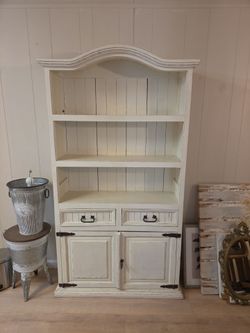 Farmhouse style white cabinet
