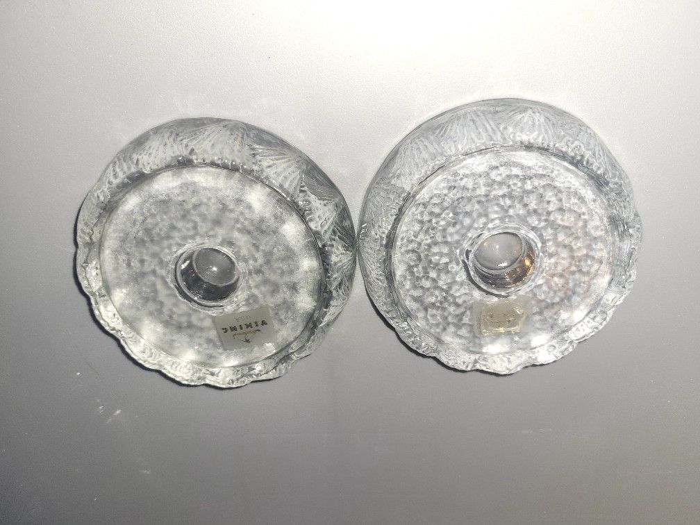 Viking Glass Taper Candle Holders