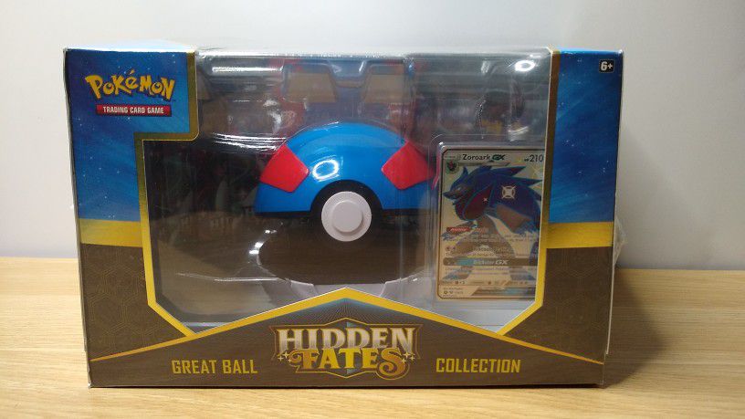 Pokemon TCG Hidden Fates Great Ball Collection Box Booster Pack Shiny Zoroark