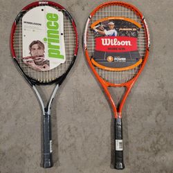 🔥 NEW Prince Wimbledon + Wilson Fusion XL Adult Tennis Rackets Power Control Spin Beginners Intermediate Court Ready Summer Play Sports Pickleball 👀