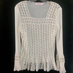 Top/Blouse With Sequins And Lace Size Medium 