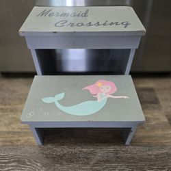 Mermaid Crossing Wooden Step Stool