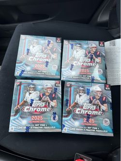 2025 Topps Chrome NFL Football Mega Box (Lot of 4) In Hand