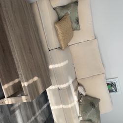 White Couch With Pillows