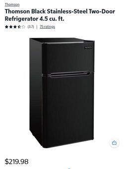 Thompson Black Stainless Steel Fridge with Freezer 4.5 cu. Ft.