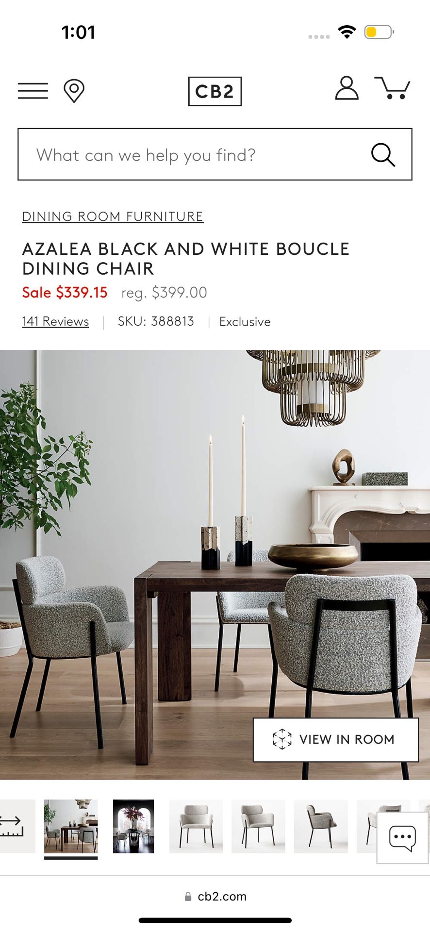 BOUCLE ACCENT CHAIR CB2