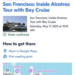 Alcatraz Tour Tickets For 2 