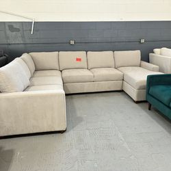 U- Shape Biege Sectional