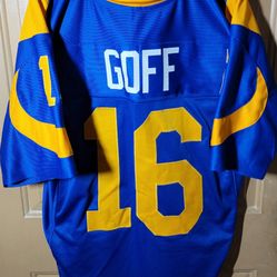 RAMS #16 GOFF CUSTOM HIGH QUALITY STITCHED JERSEY SIZE LARGE