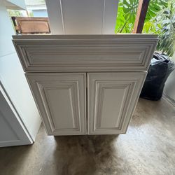 Cream Kitchen Cabinet with Double Doors