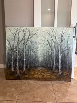 Large Forest Scene Canvas Wall Art