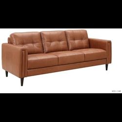 💯 Leather Sofa In Cognac 