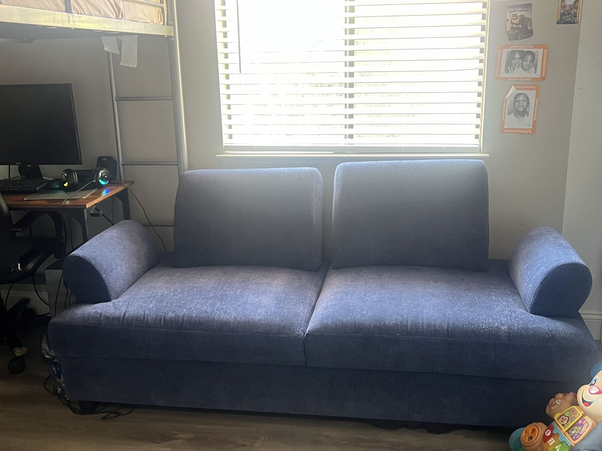 Blue Sleeper Sofá