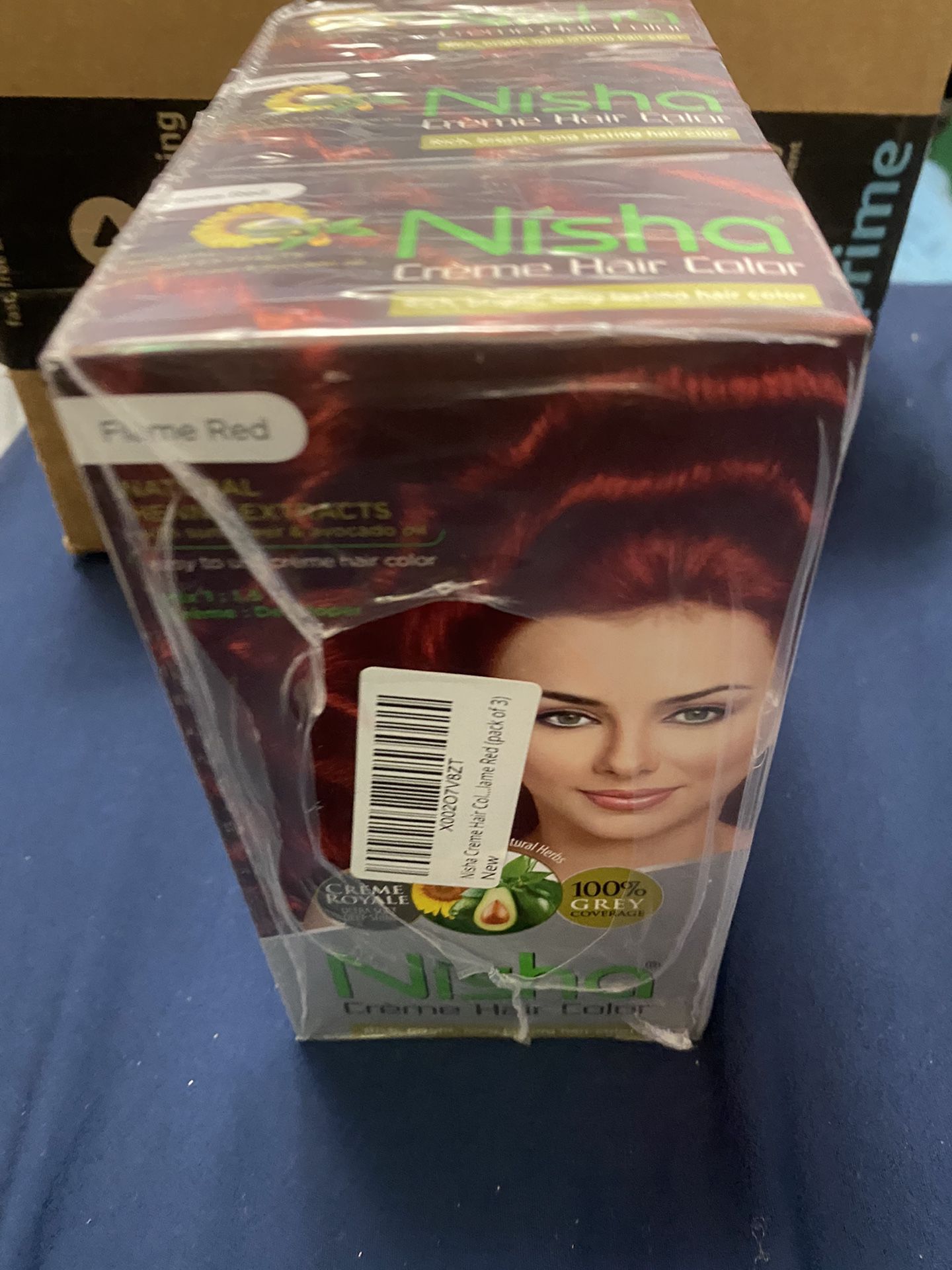 3 Boxes Of Nisha Crème Hair Color - Flame Red
