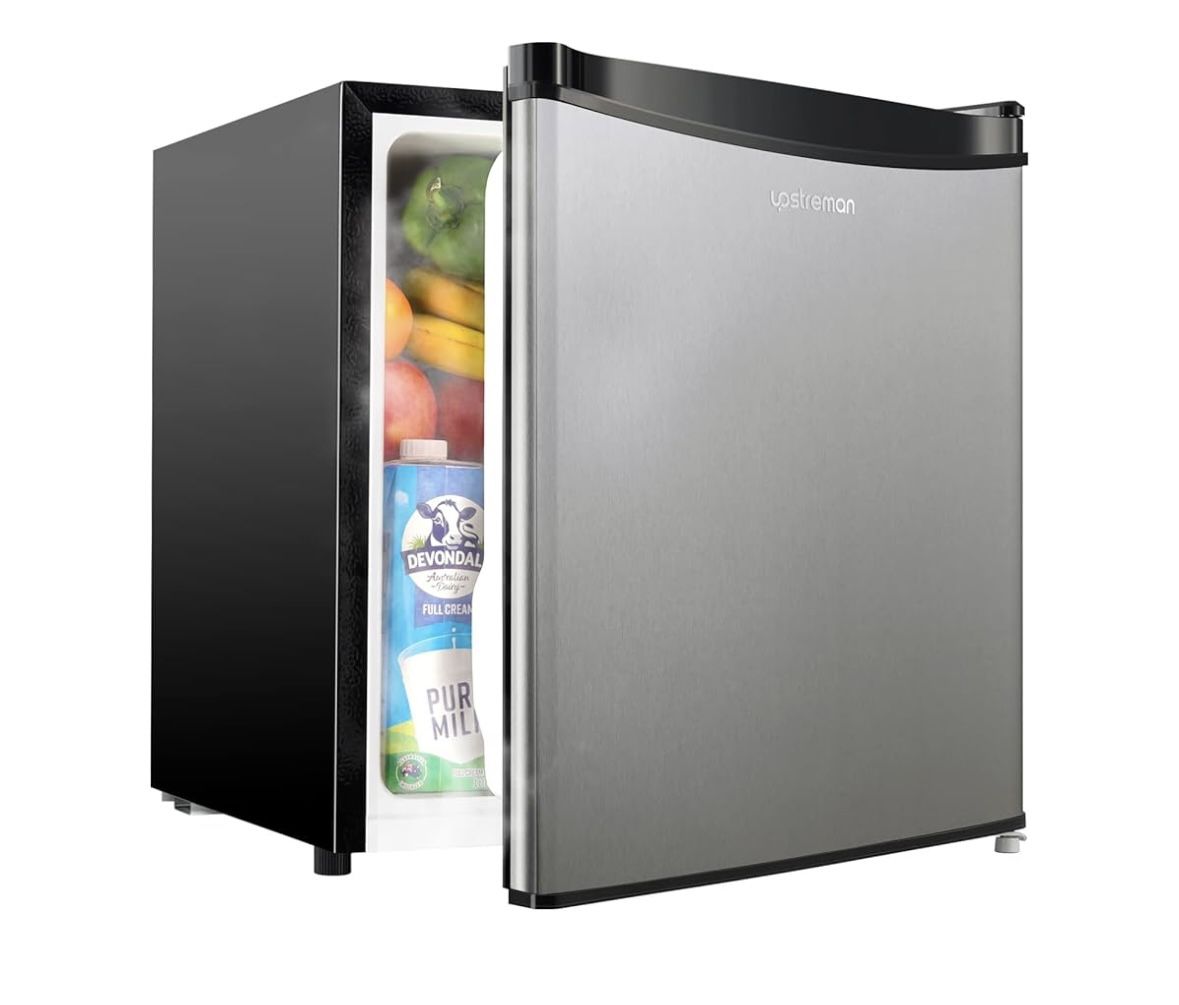 Upstreman 1.7 Cu.ft Mini Fridge with Freezer Dorm Essentials Adjustable Thermostat Energy Saving Low Noise Single Door Compact Refrigerator for D
