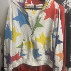 Bape Star Multicolor Jacket Zip Up Size Large/medium 