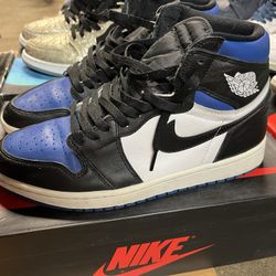 Air Jordan 1 Hi Royal Toe Sz 10.5