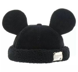 Tokyo Disney Resort Ears Mickey Fluffy Boa Cap Hat Black