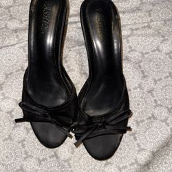 Women’s Bow Detail Heels Peep Toe Mesh