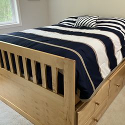 Solid Wood Captains Bed (Frame + Mattress)
