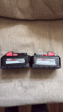 Milwaukee M18 REDLITHIUM HIGH OUTPUT XC6.0 Batteries (2-Pack) – Excellent Condition