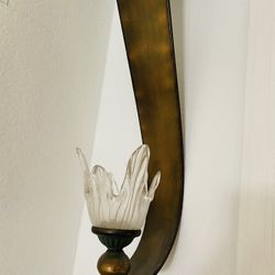 Set of 2 Iron Argento Phoenician Wall Candle Holders