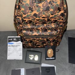 MCM x BAPE Stark Visetos Camo Backpack