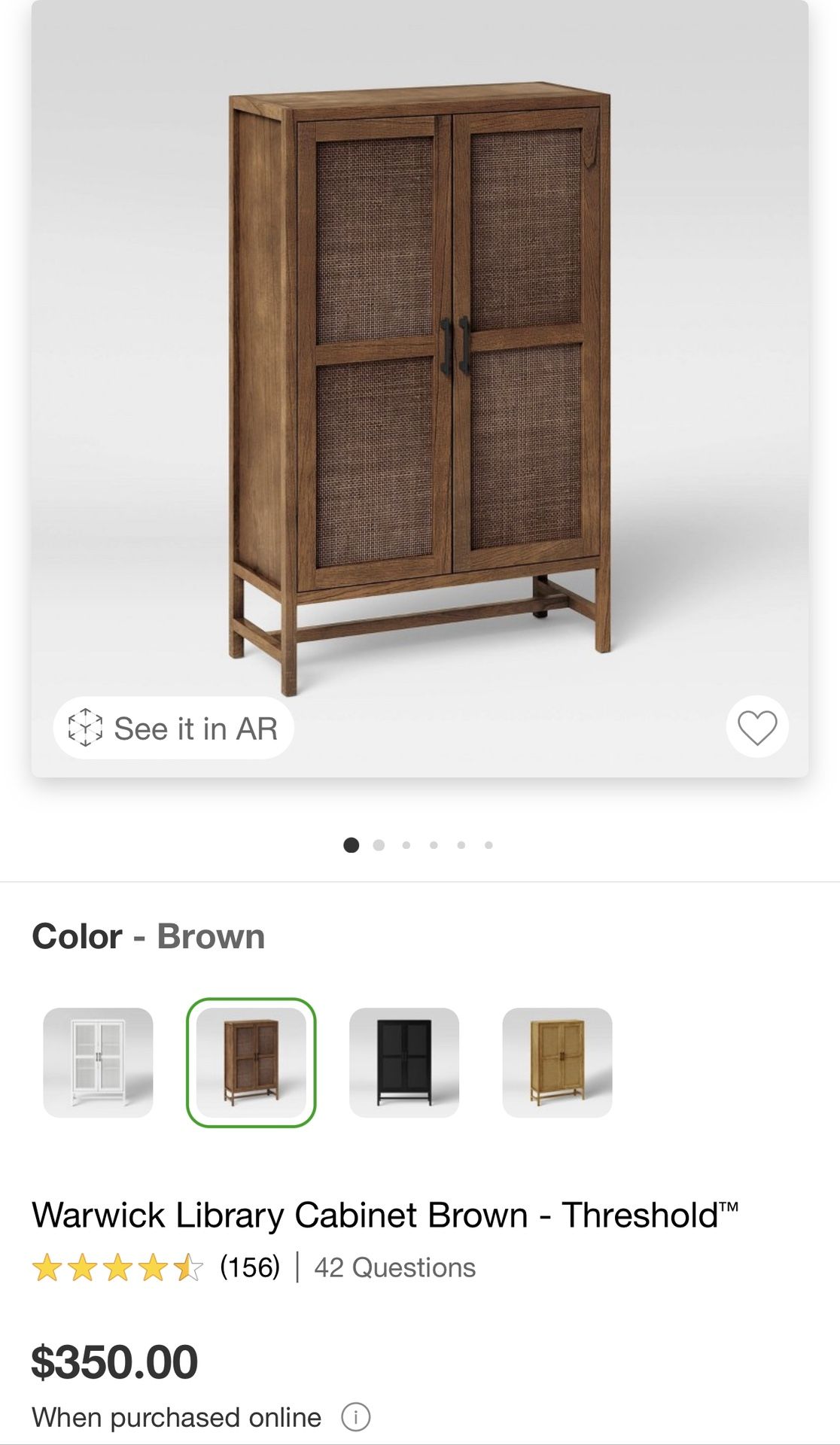 Threshold warwick library cabinet deals