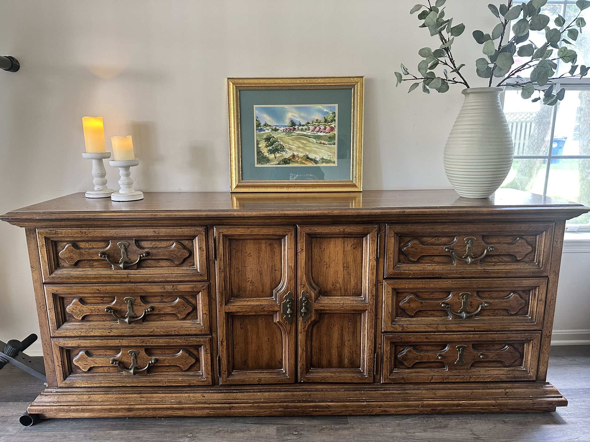 Vintage Henredon Solid Wood Dresser / Credenza – Spanish Revival Style